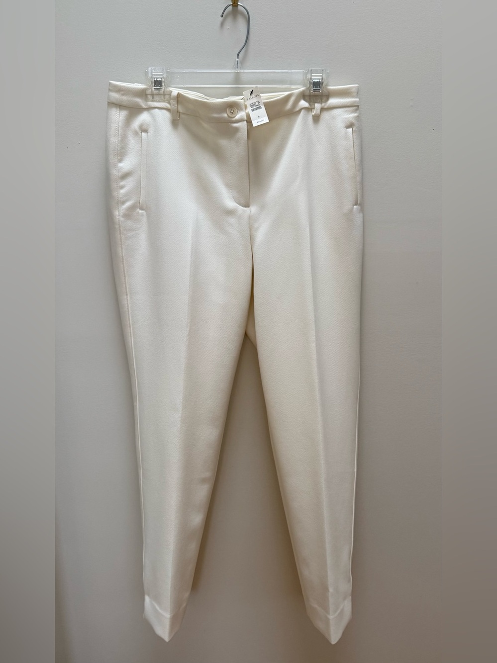 New Talbots Hampshire White Ankle Pants Women's Size 8 Straight
